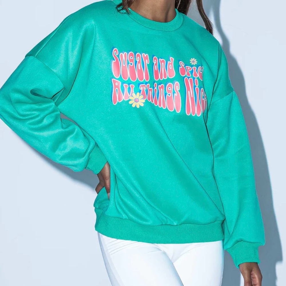 Princess Polly Exclusive Sugar and Spice All Things Nice Sweater Sweatshirt Sz 2